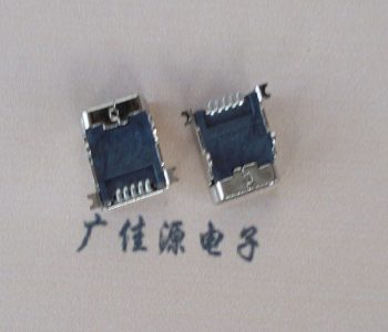 南京 MINI USB 5PF 90°SMT前插后贴电源接口
