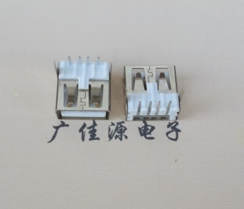 南京 USB2.0 AF 90度 直插脚 无后盖 平口铜壳