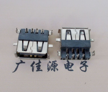 南京AF USB母座90度 DIP沉板3.9/4.9 耐高温有卷边