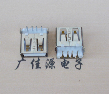 南京USB母座接口 AF90度沉板1.9引脚4P插件白胶芯直边