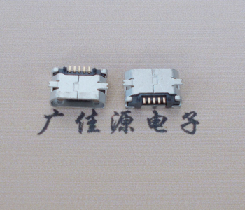 南京Micro USB平口全贴板 鱼叉脚5.0长带定位柱加焊盘