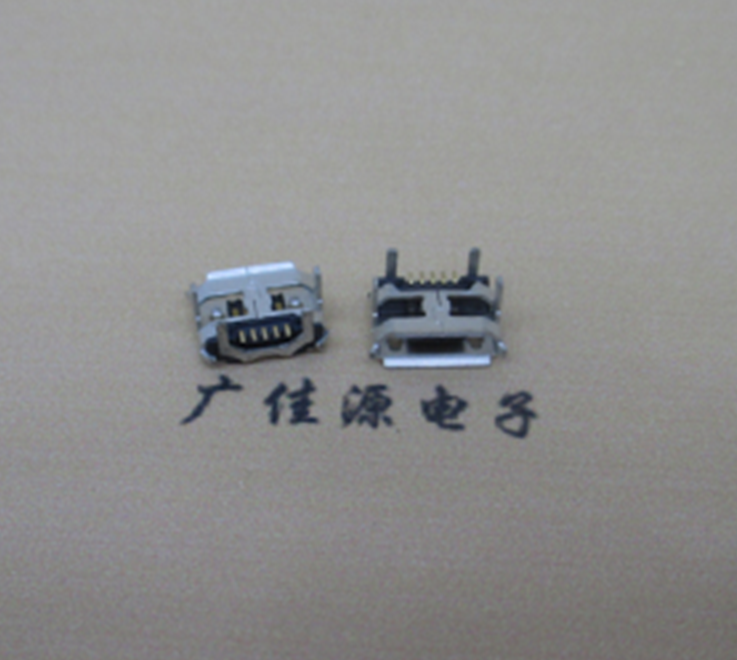 南京Micro usb5p母座 B型口 加长2.0mm牛角 焊接图解