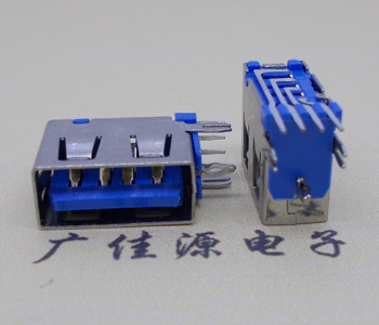 南京USB 测插2.0母座 短体10.0MM 接口 蓝色胶芯