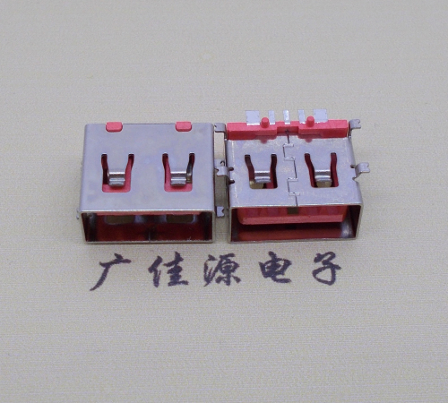 南京全贴片USB AF 5P大电流母座,接地线功能胶芯6.5MM