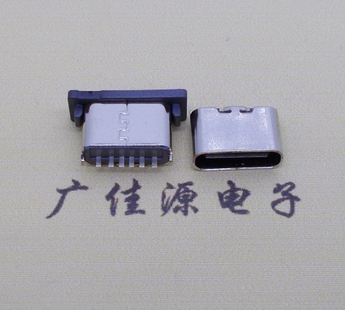 南京直立插type-c6p母座H=5.0短体usb连接器