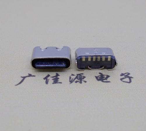 南京Type-C6p母座接口短体立贴5.0mm