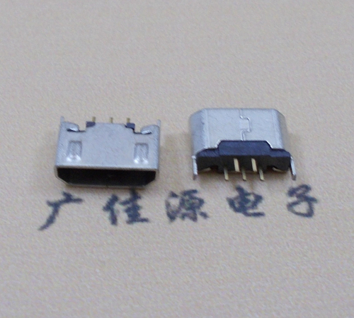 南京迈克USB 180度母座5p直插带地脚1.5端子直口