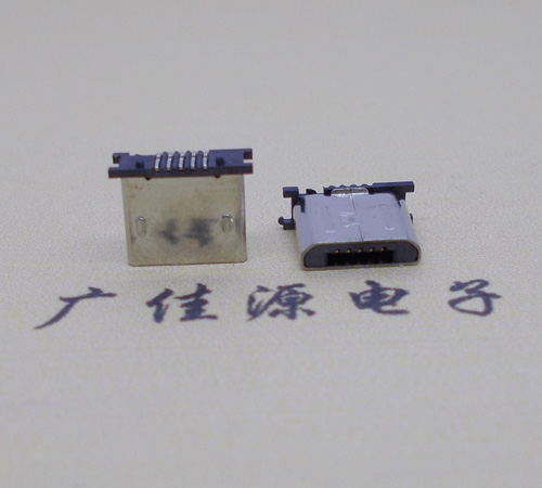 南京MICRO USB 5P公头短体5.6mm立贴带柱无卡勾